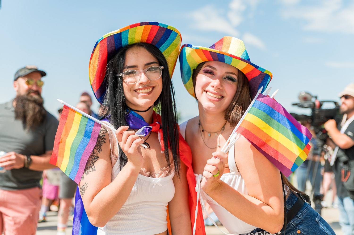 People celebrating pride at the Utah state capitol